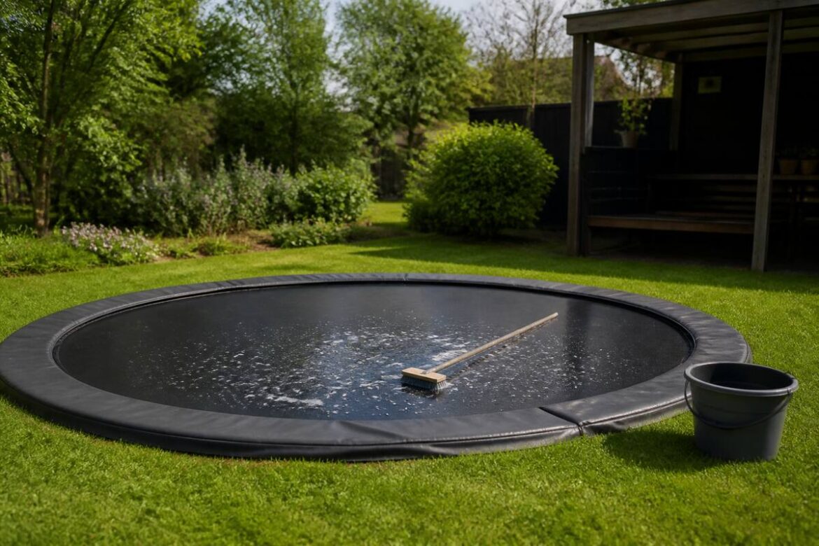 Trampoline schoonmaken: zo pak je springmat, rand en frame goed aan